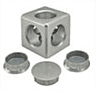 FATH 3D cube connector, 40 x 40 x 40mm, slot size 8 - Part # 093WW406N08