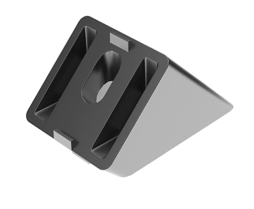 FATH angle connector, 45-degree, 1.5 x 1.5in, slot size 8 - Part # 093WS38145N08