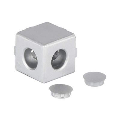 FATH 2D cube connector, 1.5 x 1.5in, slot size 8 - Part # 093WW381N08