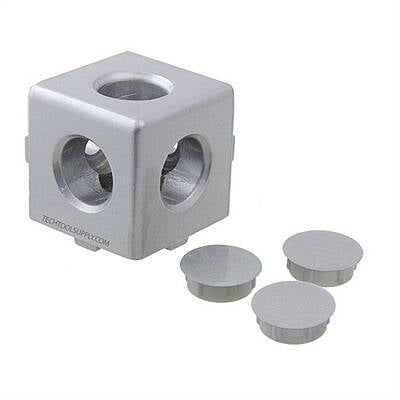 FATH 3D cube connector, 1.5 x 1.5 x 1.5in, slot size 8 - Part # 093WW382N08