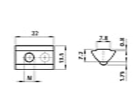 FATH roll-in T-slot nut, 1/4-20 UNC, slot size 8 - Part # 09602U1/4F