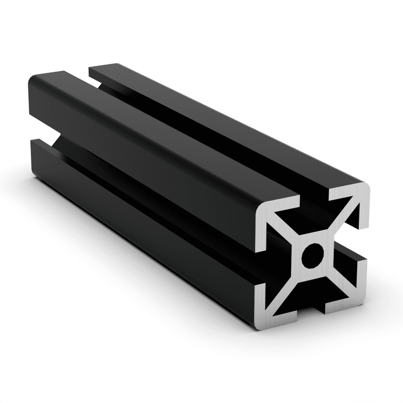 TSLOTS 1010-S-Black 1" x 1" Black Anodize .26" tslot Aluminum Framing Profile TSLOTS 1010-S-Black 1" x 1" Black Anodize .26" tslot Aluminum Framing Profile