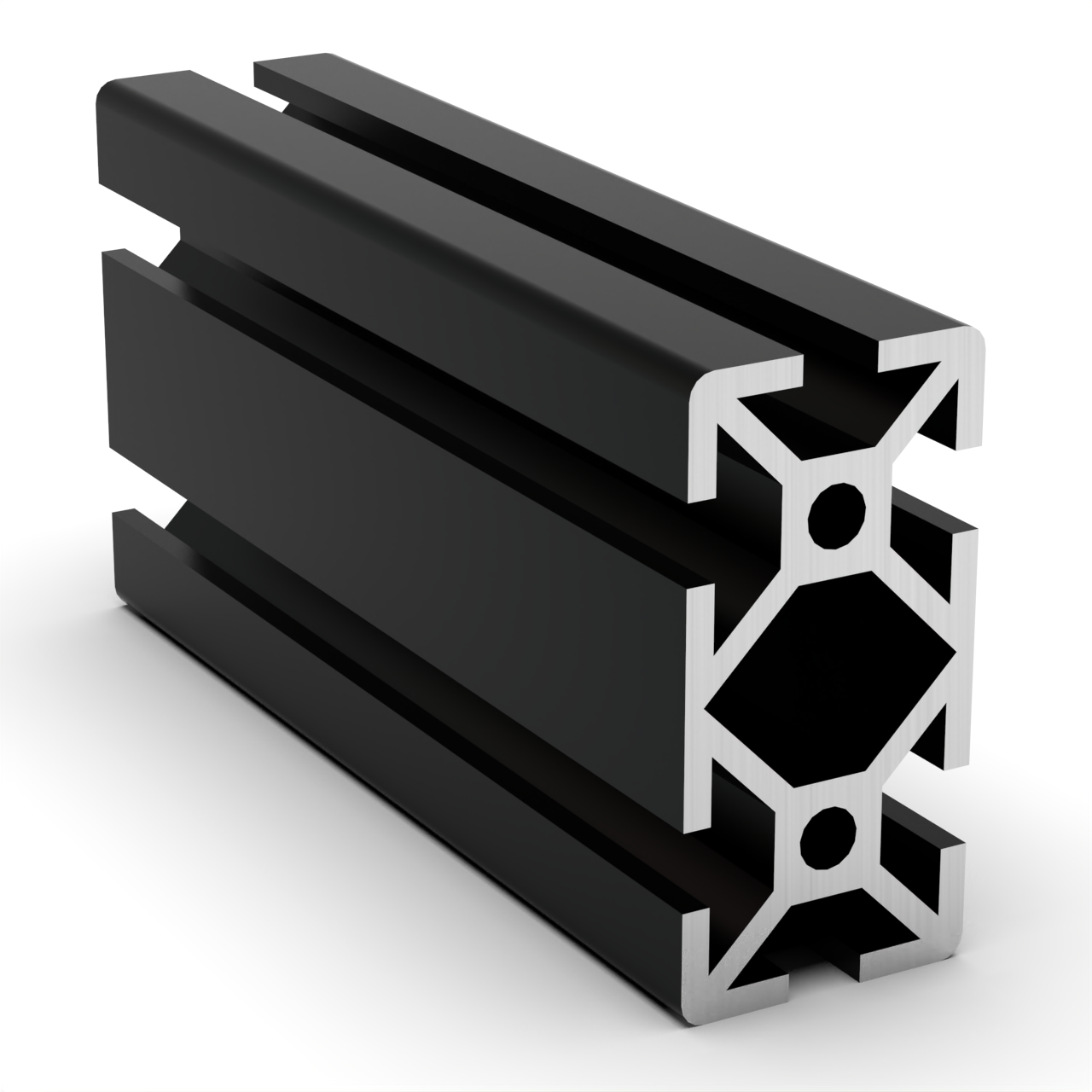 TSLOTS 1020-S-Black 1" x 2" Black Anodize .26" tslot Aluminum Framing Profile
