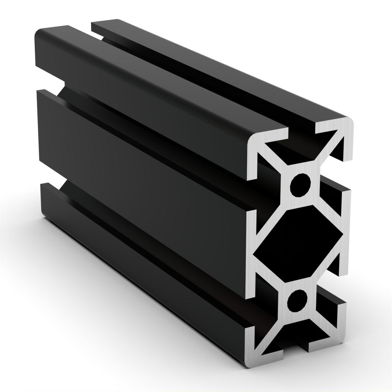TSLOTS 1020-S-Black 1" x 2" Black Anodize .26" tslot Aluminum Framing Profile TSLOTS 1020-S-Black 1" x 2" Black Anodize .26" tslot Aluminum Framing Profile