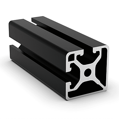 TSLOTS 1502-LS-Black 1.5" x 1.5" Bislot Adj Black Anodize .32" tslot Aluminum Framing Profile