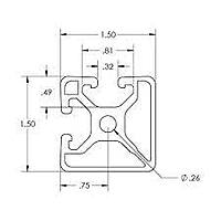 TSLOTS 1502-LS 1.5" x 1.5" Bislot Adj .32" tslot Aluminum Framing Profile