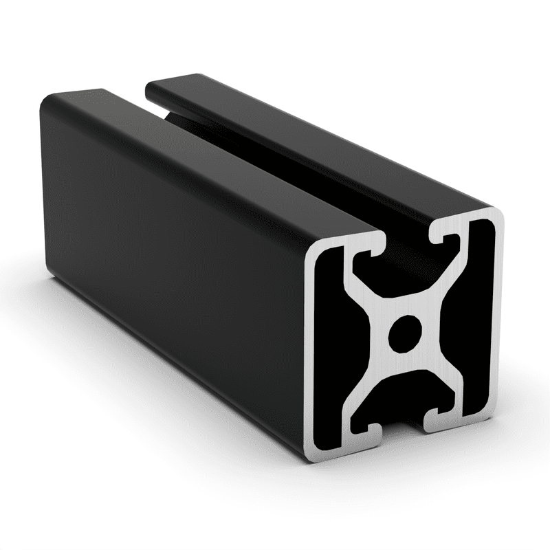 TSLOTS 1504-LS-Black 1.5" x 1.5" Bislot Opp Black Anodize .32" tslot Aluminum Framing Profile