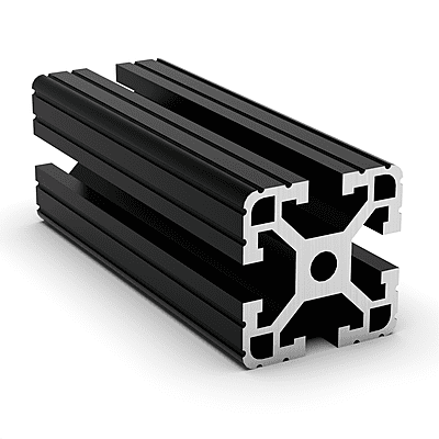 TSLOTS 1515-Lite-Black 1.5" x 1.5" Light Grooved Black Anodize .32" tslot Aluminum Framing Profile