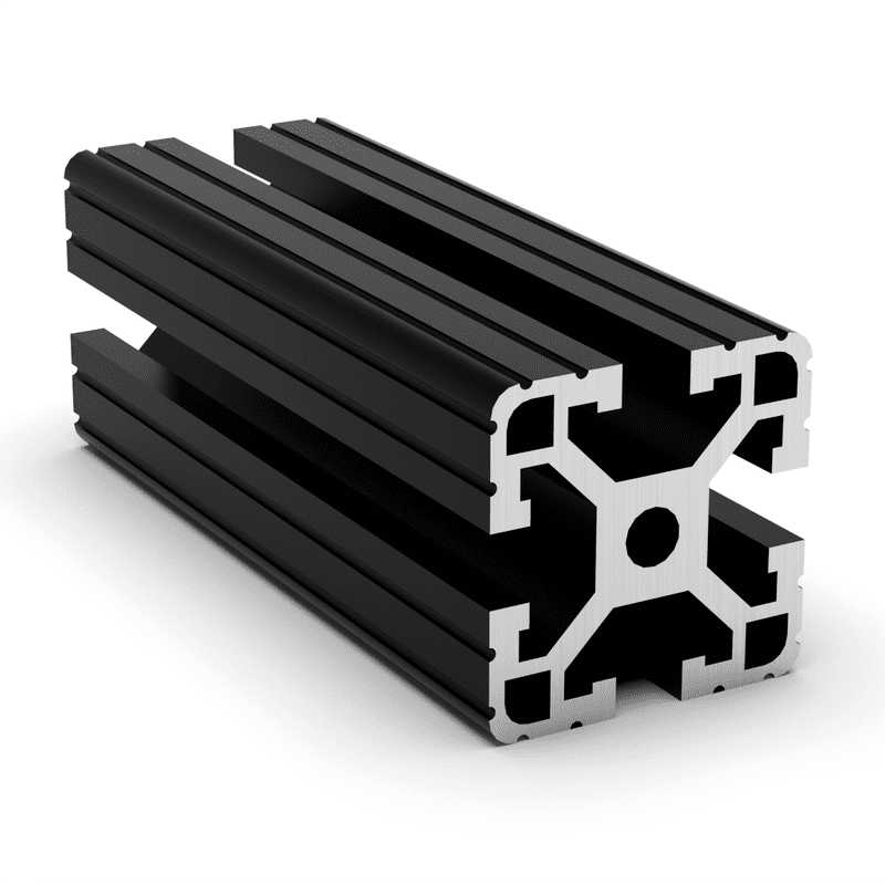 TSLOTS 1515-Lite-Black 1.5" x 1.5" Light Grooved Black Anodize .32" tslot Aluminum Framing Profile