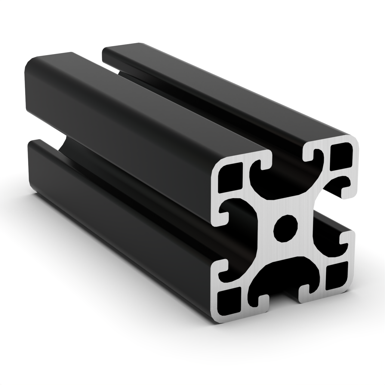 TSLOTS 40-4040-Lite-Black 40mm x 40mm Light Black Anodize 8mm tslot Aluminum Framing Profile
