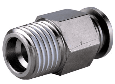 Airtac Metal Male Connector 6mmOD x M5 - Part # BPC6M5