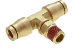 Fitting, DOT, PTC, Male Branch Tee, Rigid, 3/8" x 1/4" - Part # DOT72-0604 Fitting, DOT, PTC, Male Branch Tee, Rigid, 3/8" x 1/4" - Part # DOT72-0604