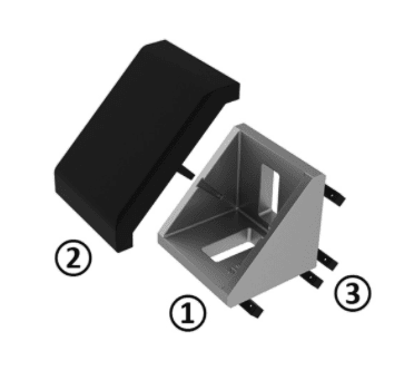 Fath Alu Connection Angle 45 T t-nut slot 10 alu - Part # 093W423N10