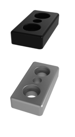 FATH transport/base plate, 1 x 2in, 1/4-20 UNC, - Part # 093T25501/406S